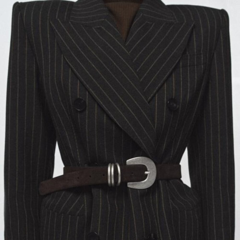 ZARA 100% SUEDE LEATHER BELT WITH TRIPLE KEEPER